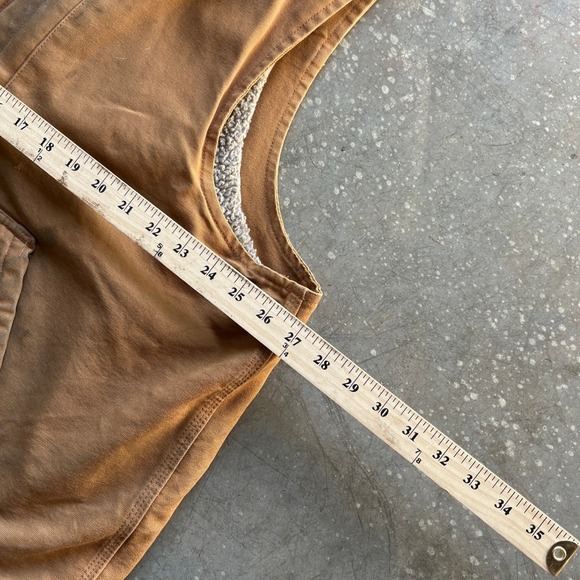 Carhartt Mens XL Sherpa Lined Duck Canvas Vest Brown V02 BRN Distressed - Picture 6 of 7